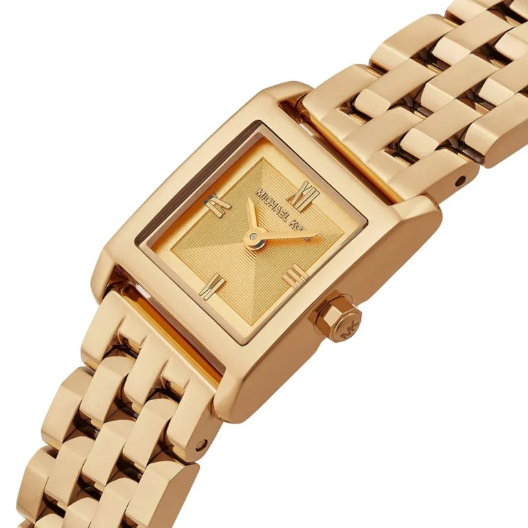 Michael Kors Georgie MK4931 Women's Watch – Gold Square Dial Stainless Steel Watch for Women, Quartz Movement