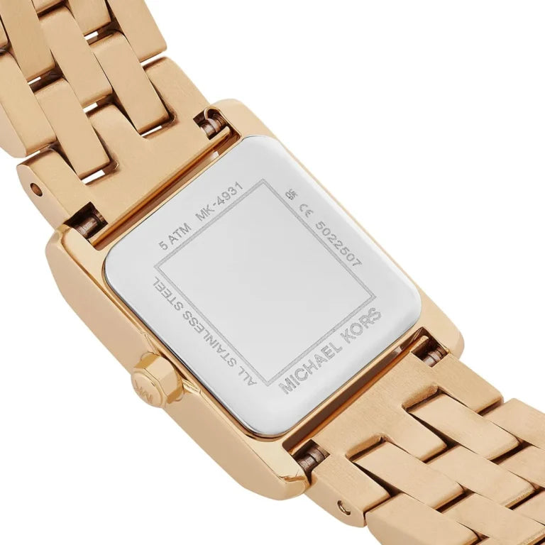 Michael Kors Georgie MK4931 Women's Watch – Gold Square Dial Stainless Steel Watch for Women, Quartz Movement