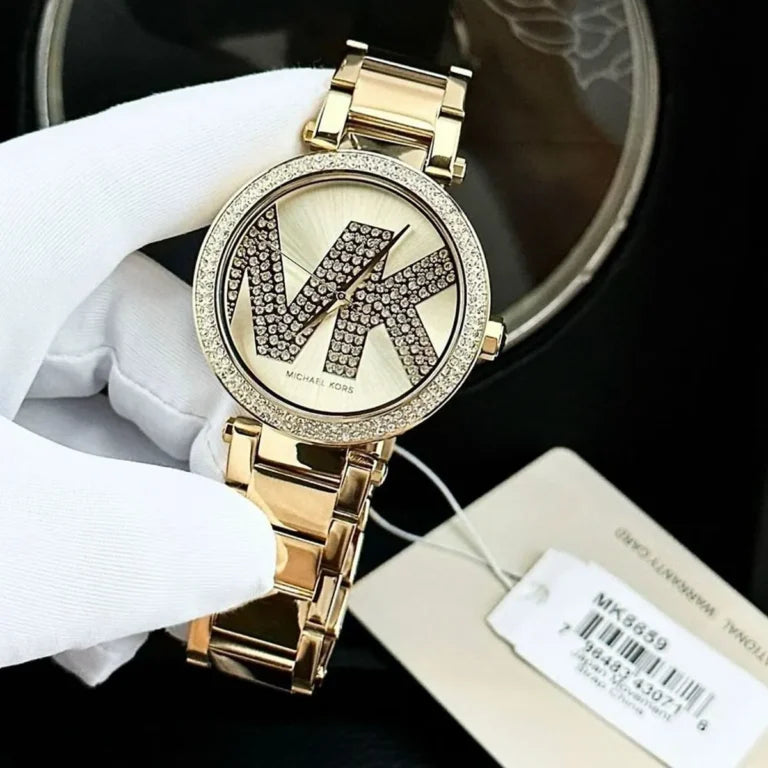 Michael Kors Parker MK6659 Women’s Watch – Gold Stainless Steel Bracelet & Gold Dial | 39mm Quartz Luxury Timepiece