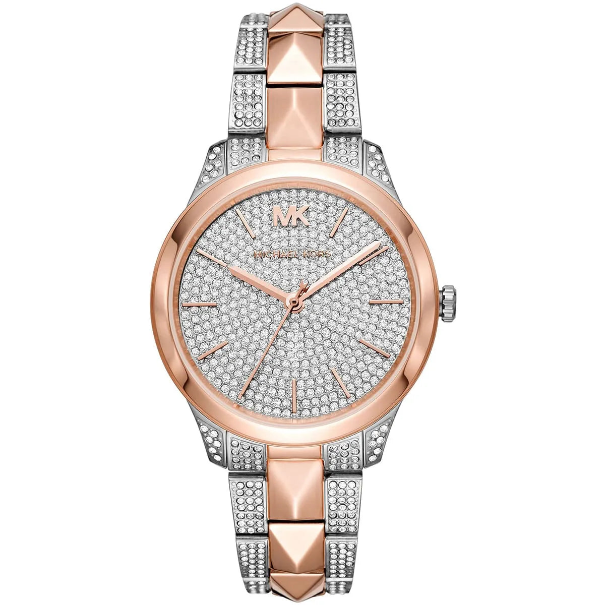 Michael Kors Runway Mercer Women’s Watch MK6716 – Silver & Rose Gold Stainless Steel with Silver Dial