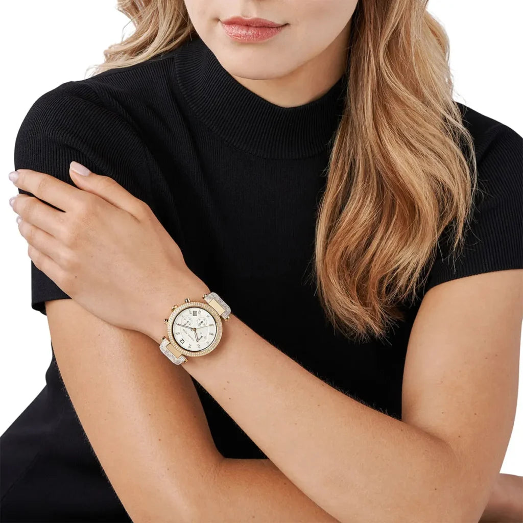 Michael Kors Michael Kors Parker Women’s Watch MK6916 – White Dial & Beige Strap