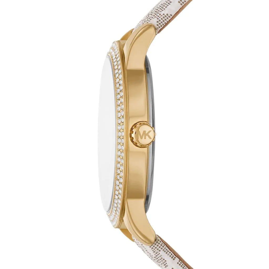 Michael Kors Tibby MK6967 Women’s Watch – White Dial & Genuine Leather Strap | 40mm Quartz Multifunction Luxury Watch