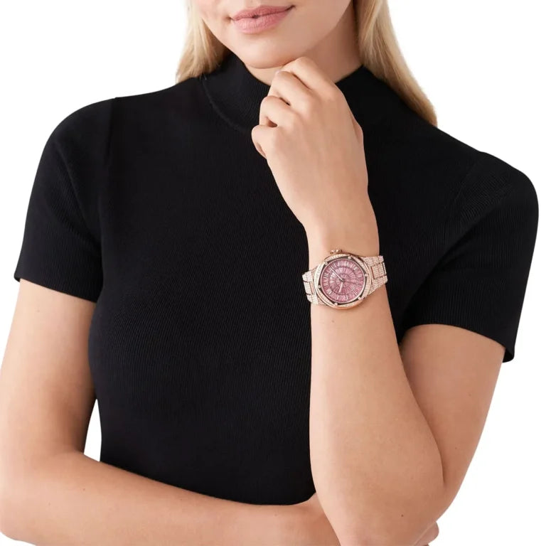 Michael Kors Camille MK6992 Women’s Watch – Pink Dial, Rose Gold Stainless Steel Bracelet, Quartz, 41mm, 50M Water Resistant