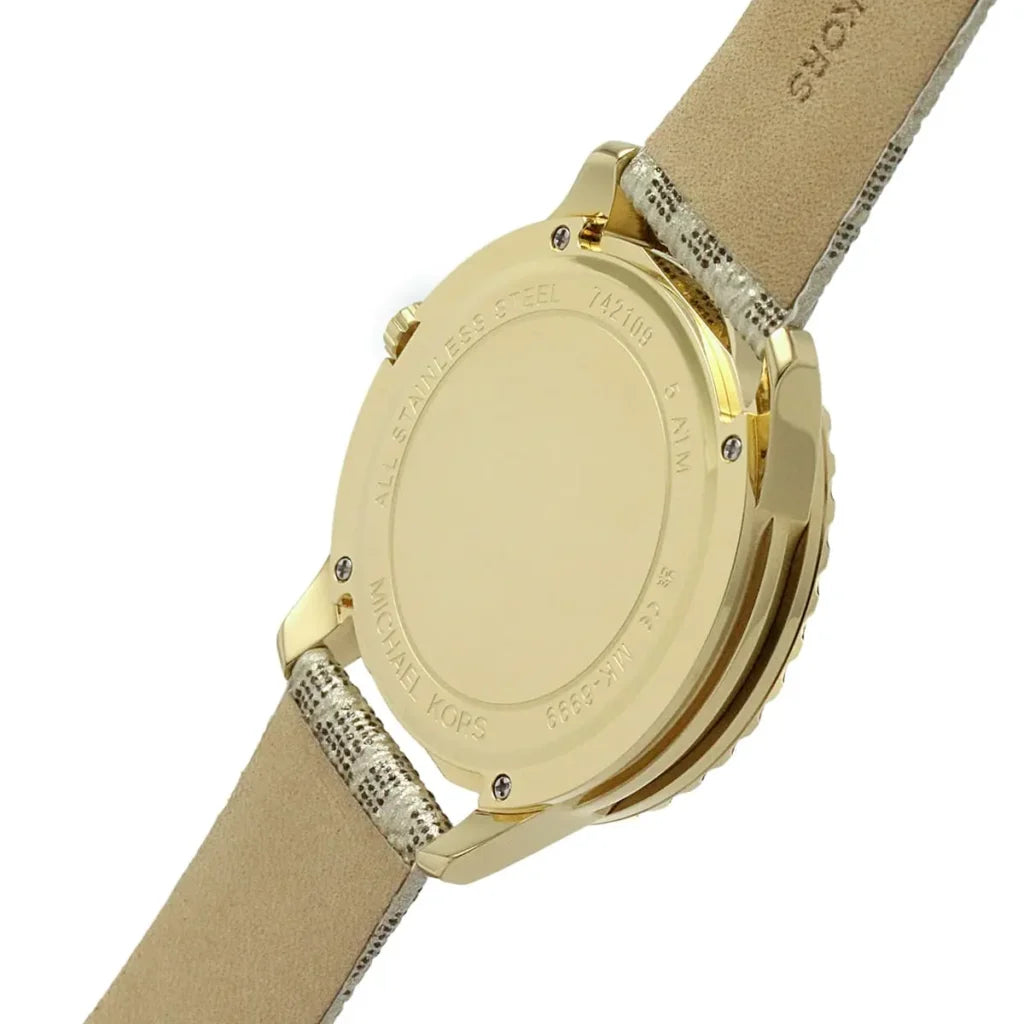 Michael Kors Women's Runway Gold Dial Brown Strap Watch MK6999