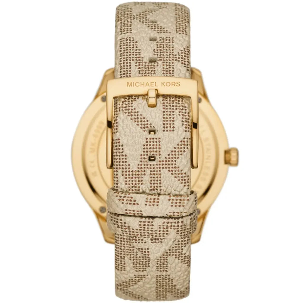 Michael Kors Women's Runway Gold Dial Brown Strap Watch MK6999