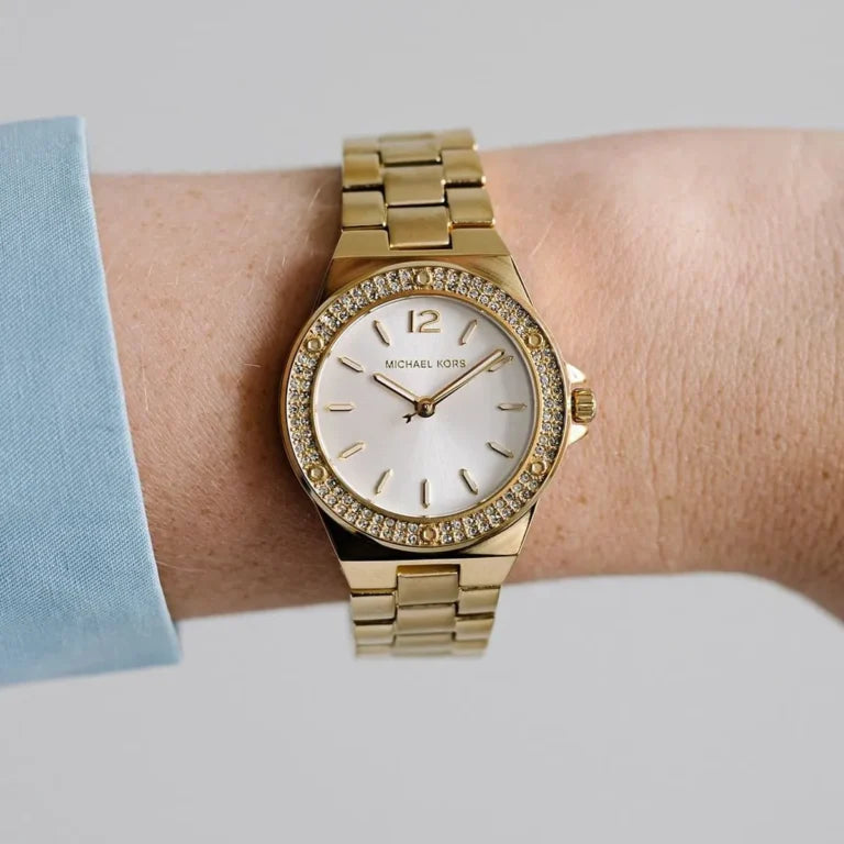 Michael Kors Lennox Women’s Watch MK7278 – White Dial with Gold Stainless Steel Bracelet