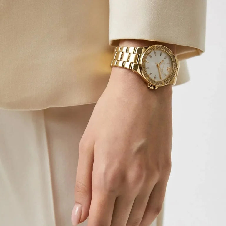 Michael Kors Lennox Women’s Watch MK7278 – White Dial with Gold Stainless Steel Bracelet