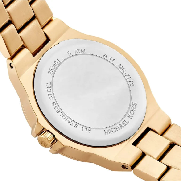 Michael Kors Lennox Women’s Watch MK7278 – White Dial with Gold Stainless Steel Bracelet