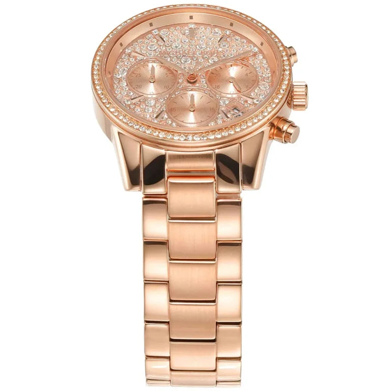 Michael Kors Women’s Ritz MK7302 Rose Gold Stainless Steel Chronograph Watch – 37mm