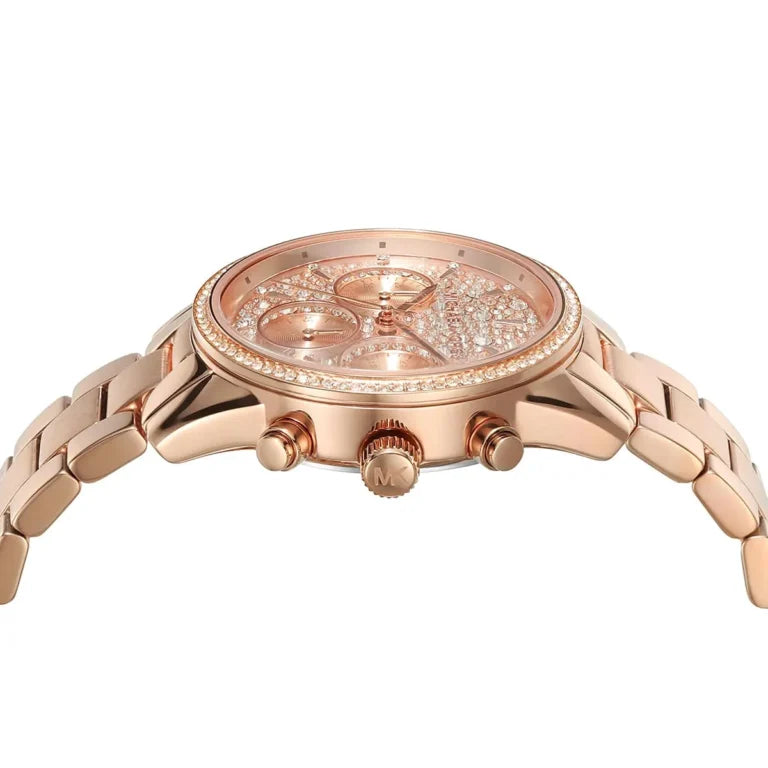 Michael Kors Women’s Ritz MK7302 Rose Gold Stainless Steel Chronograph Watch – 37mm