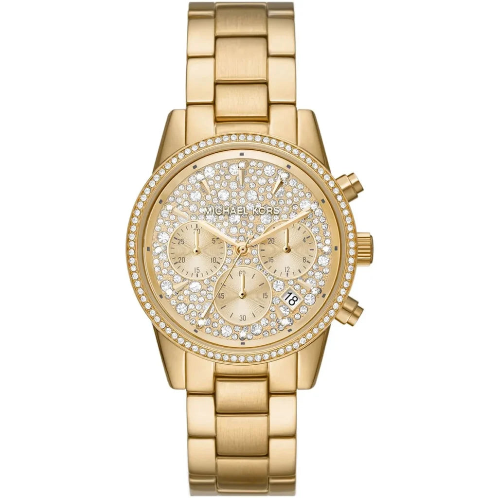 Michael Kors Parker MK7310 Women’s Watch – Gold Stainless Steel Bracelet & Dial | 37mm Quartz Elegant Luxury Timepiece