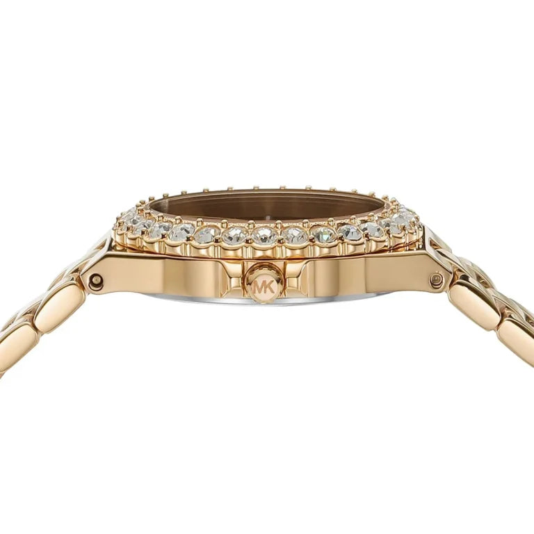 Michael Kors Lennox MK7395 Women’s Gold Stainless Steel Watch – Green Dial 30mm Elegant Quartz Timepiece