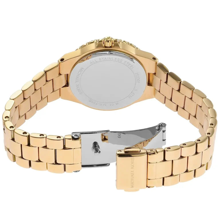 Michael Kors Lennox MK7395 Women’s Gold Stainless Steel Watch – Green Dial 30mm Elegant Quartz Timepiece