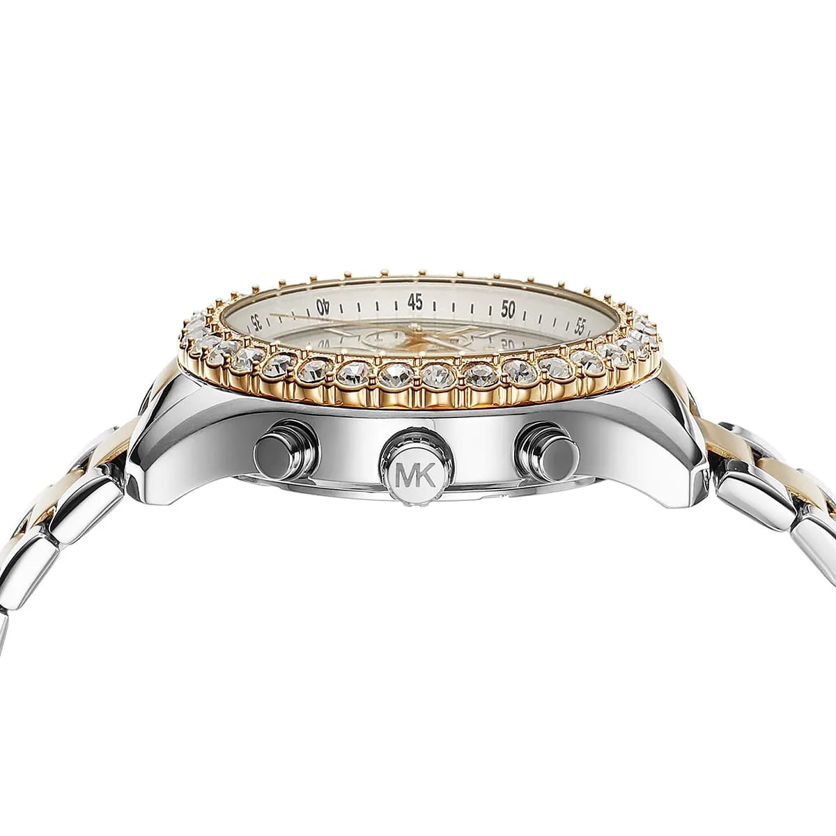 Michael Kors Everest Women’s Watch MK7415 – Two-Tone Silver & Gold with White Dial and Stopwatch
