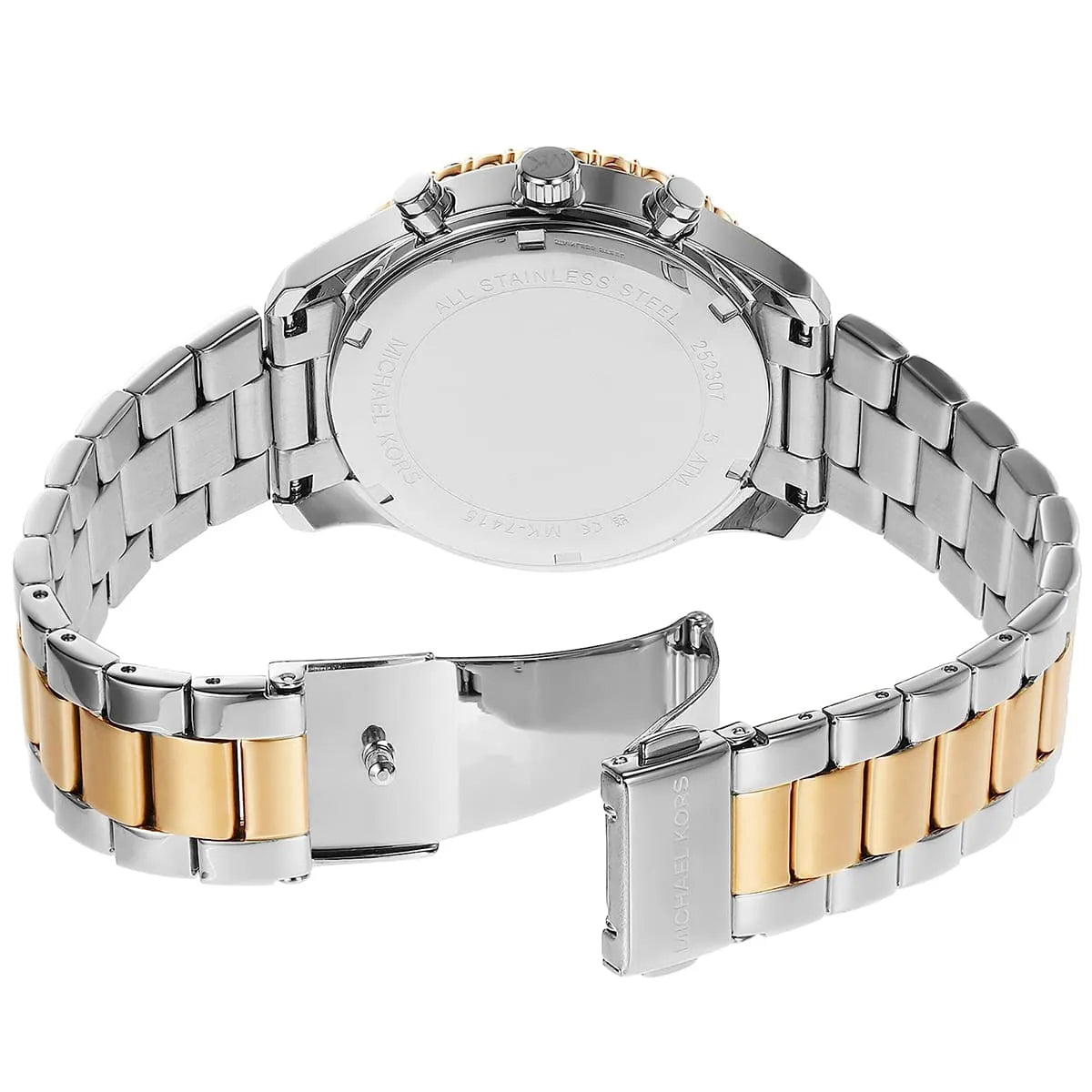 Michael Kors Everest Women’s Watch MK7415 – Two-Tone Silver & Gold with White Dial and Stopwatch