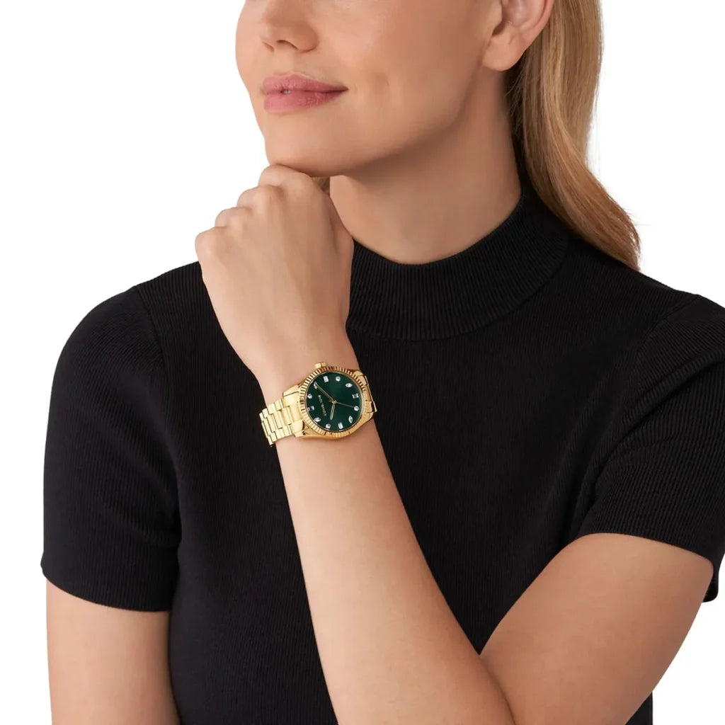 Michael Kors Lexington MK7449 Women’s Quartz Watch – Green Dial Gold Stainless Steel Bracelet