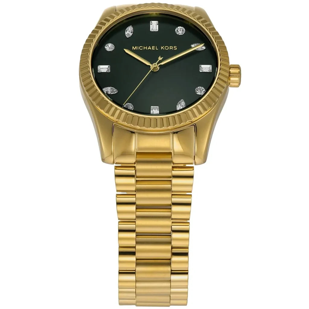Michael Kors Lexington MK7449 Women’s Quartz Watch – Green Dial Gold Stainless Steel Bracelet