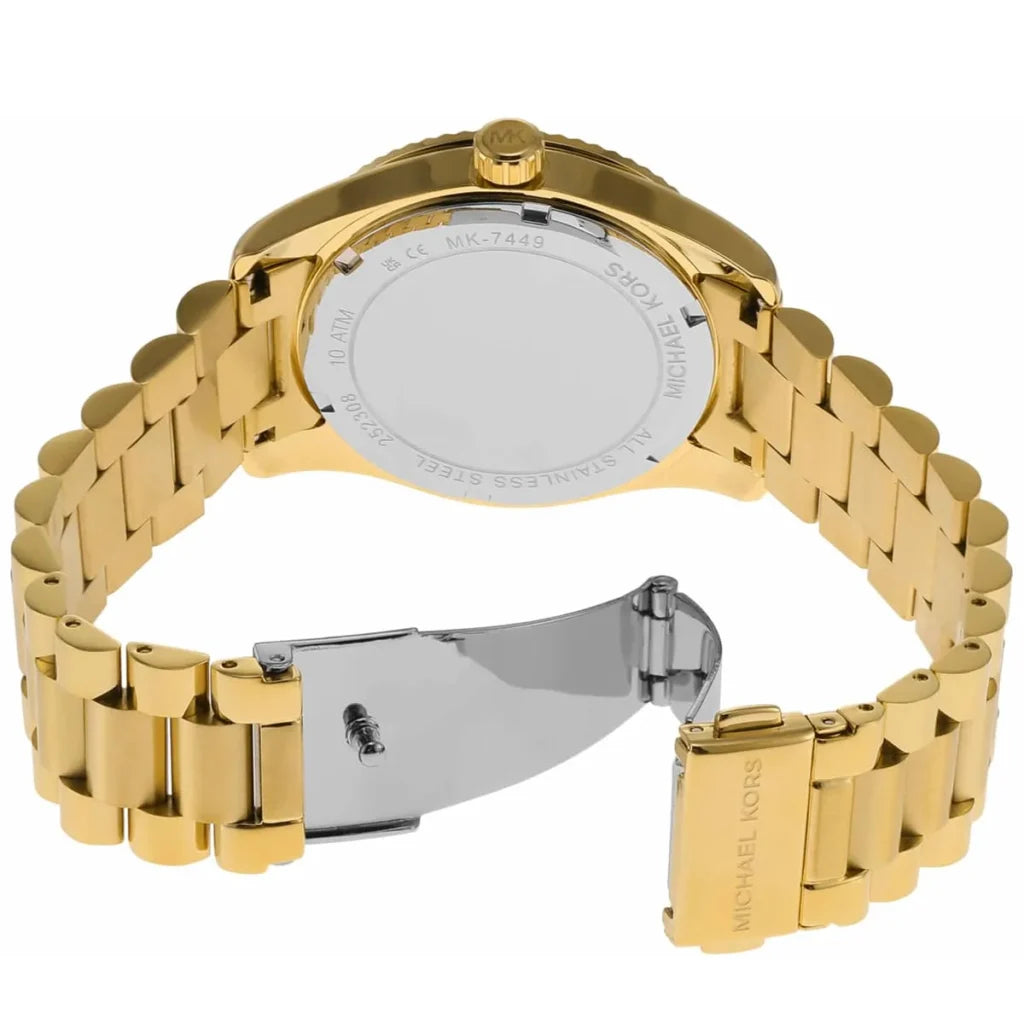 Michael Kors Lexington MK7449 Women’s Quartz Watch – Green Dial Gold Stainless Steel Bracelet