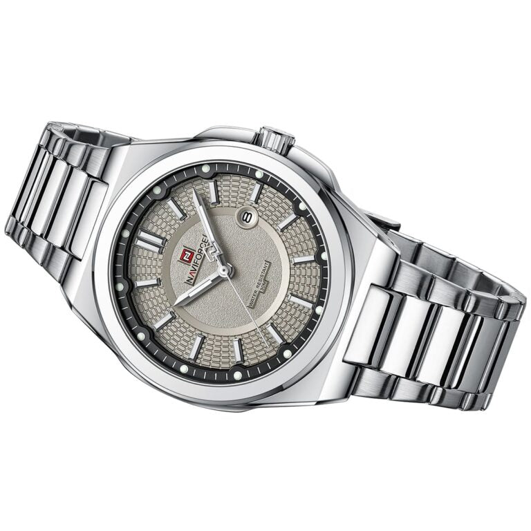Naviforce NF9212-S-GY Men's Watch – Stylish Gray Dial Stainless Steel Analog Watch