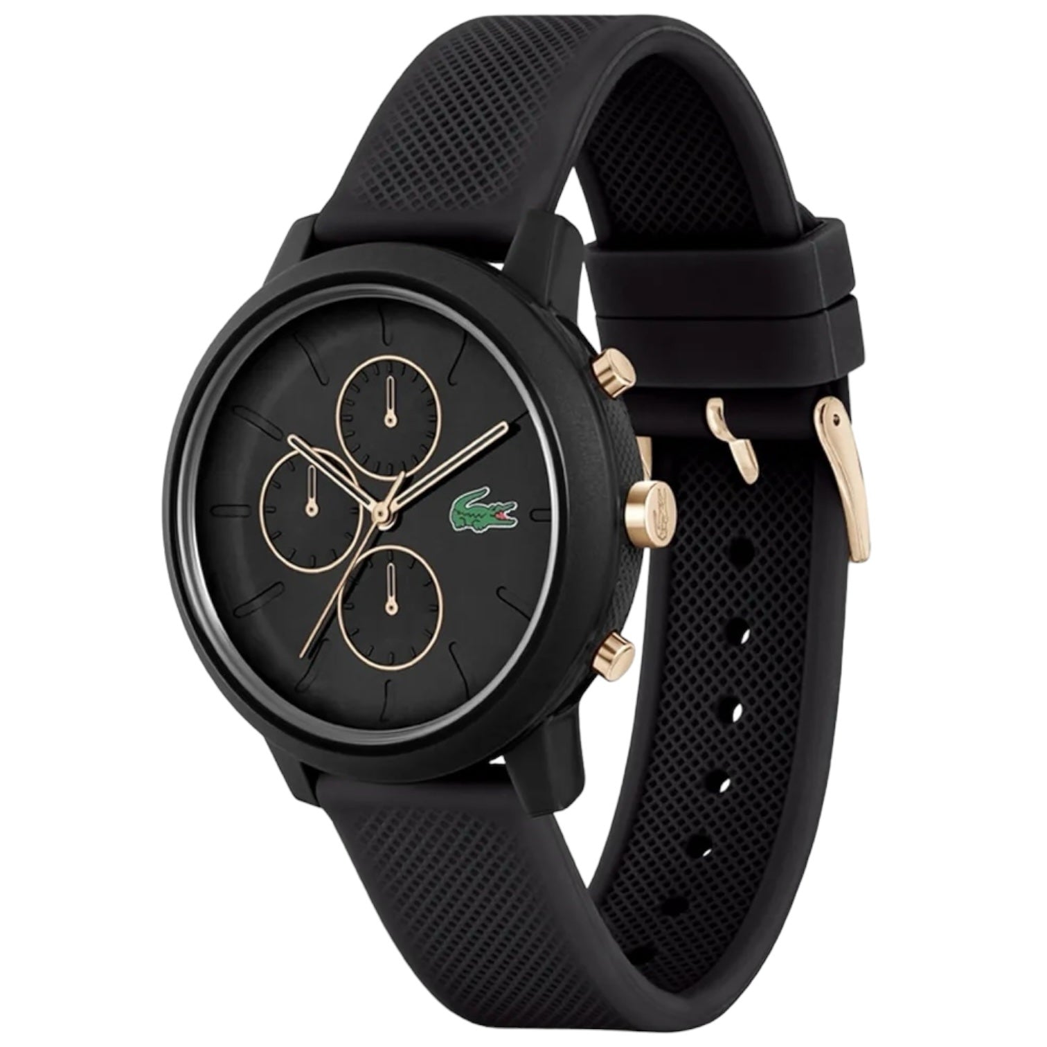 Lacoste 12.12 Chrono Men's Analog Watch with Black Silicone Rubber Strap – 2011247