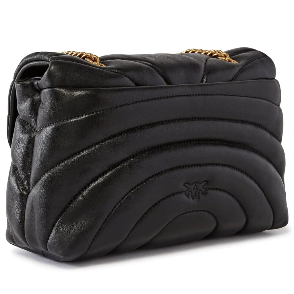 PINKO Women's Black Leather Shoulder & Crossbody Bag – Envelope Flap Design #06