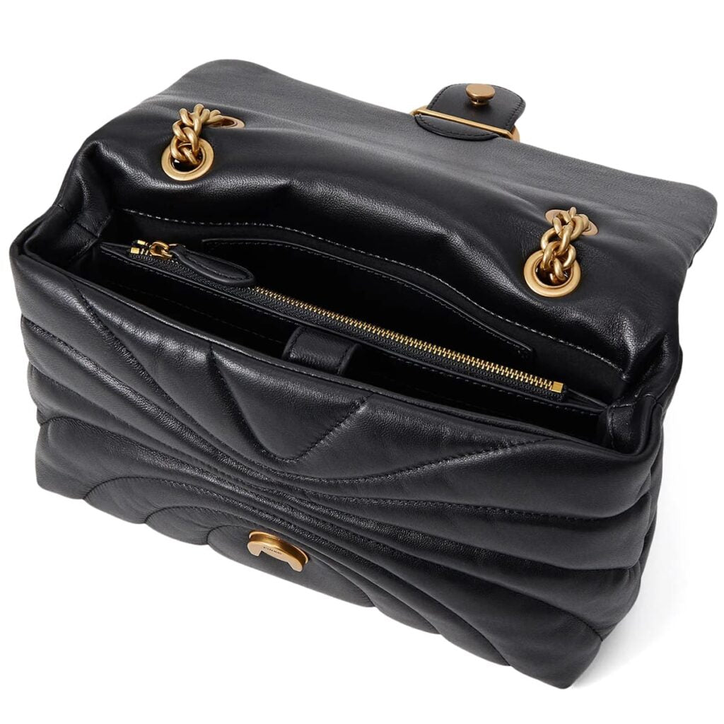 PINKO Women's Black Leather Shoulder & Crossbody Bag – Envelope Flap Design #06