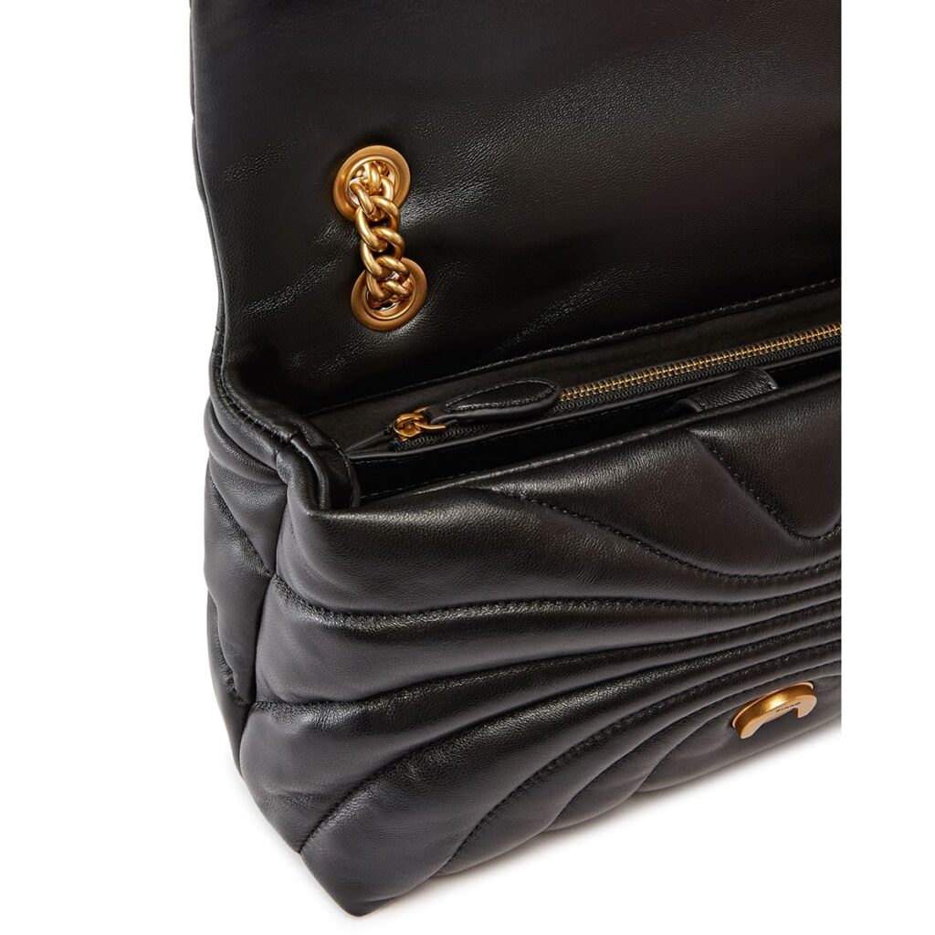 PINKO Women's Black Leather Shoulder & Crossbody Bag – Envelope Flap Design #06