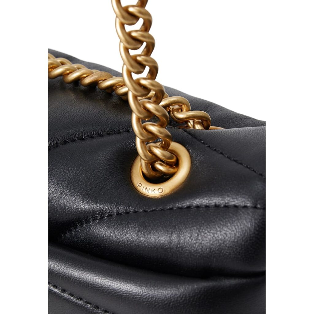 PINKO Women's Black Leather Shoulder & Crossbody Bag – Envelope Flap Design #06