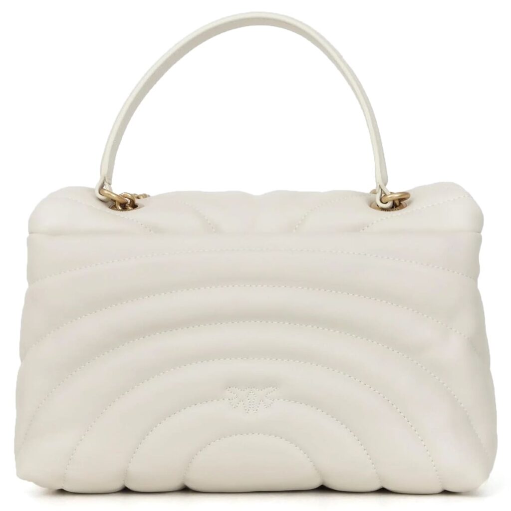 Pinko Women's Leather Shoulder & Crossbody Bag – White with Elegant Flap Design#04