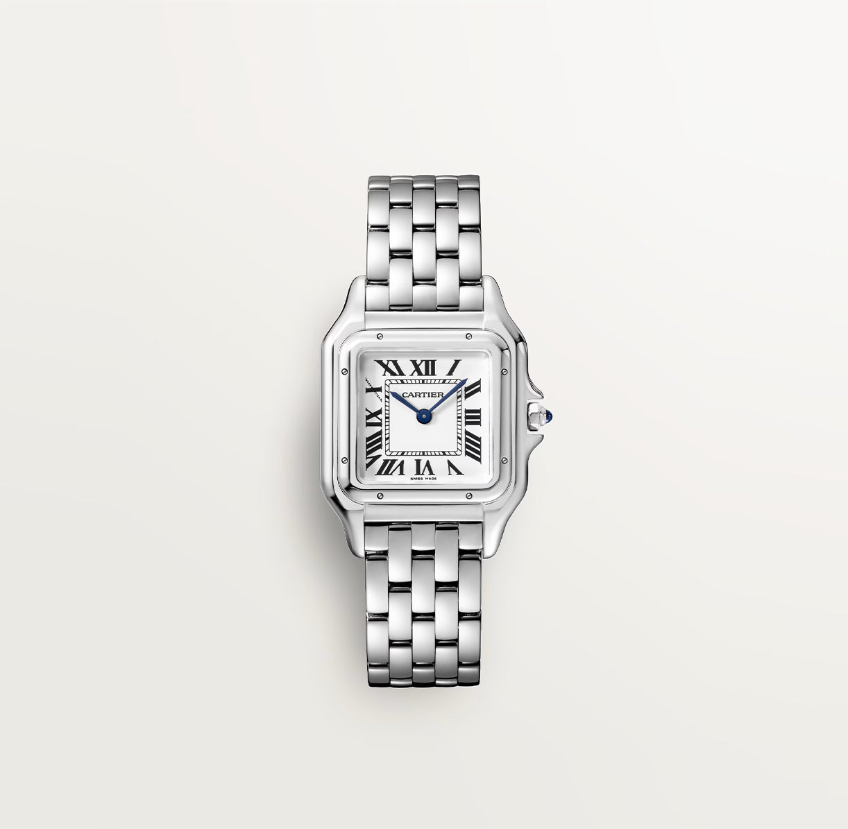 Panthère de Cartier watch White Dial Silver Strap medium model