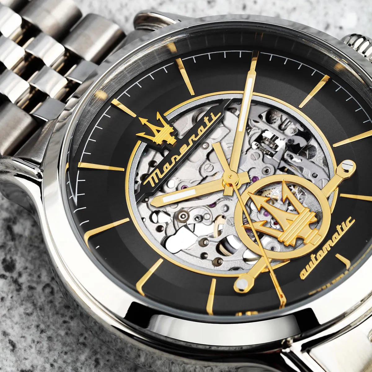 Maserati Men's Watch R8823118015 – Black Dial with Silver Stainless Steel Bracelet