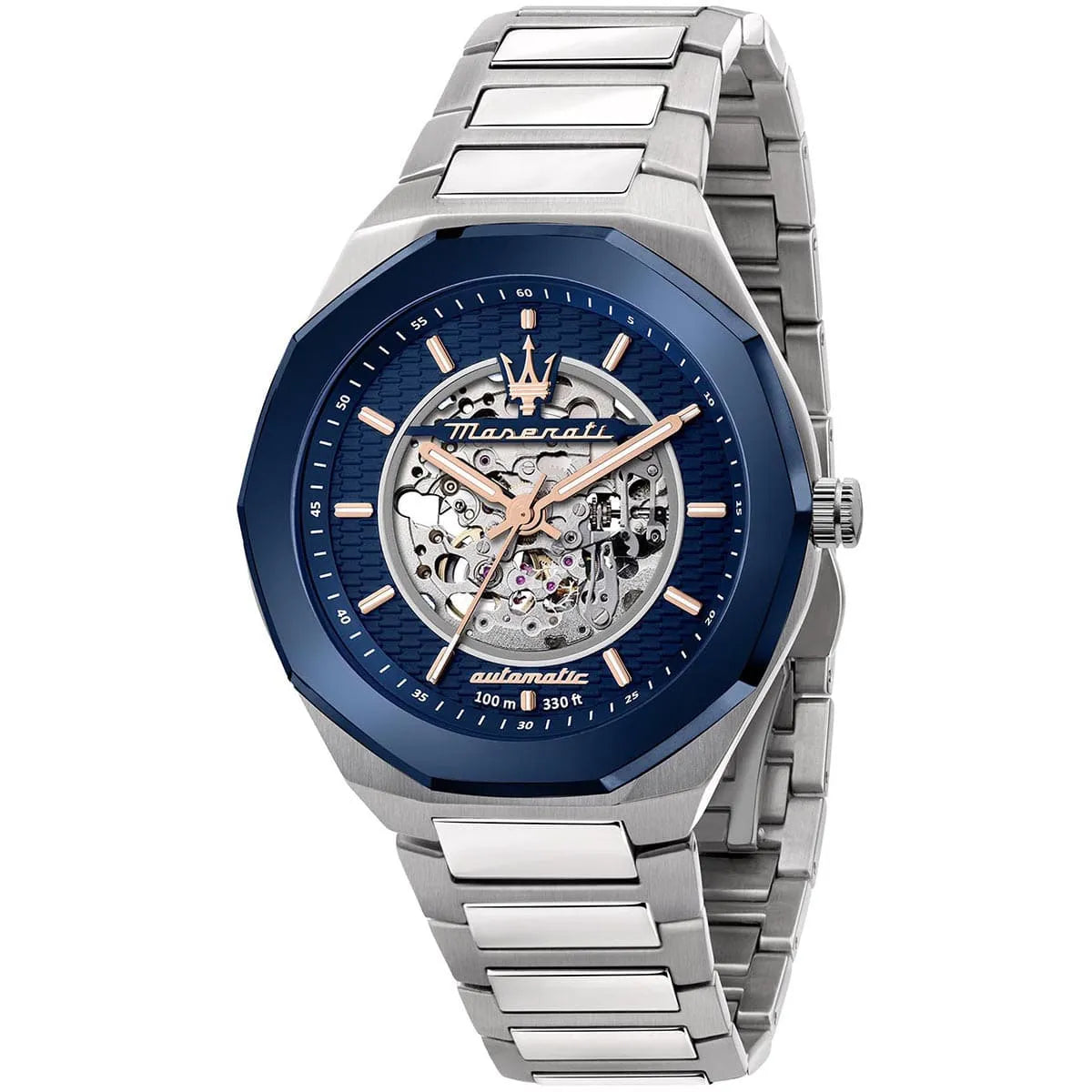 Maserati R8823142004 Men’s Watch – Stile Automatic Blue Dial Stainless Steel Silver Watch