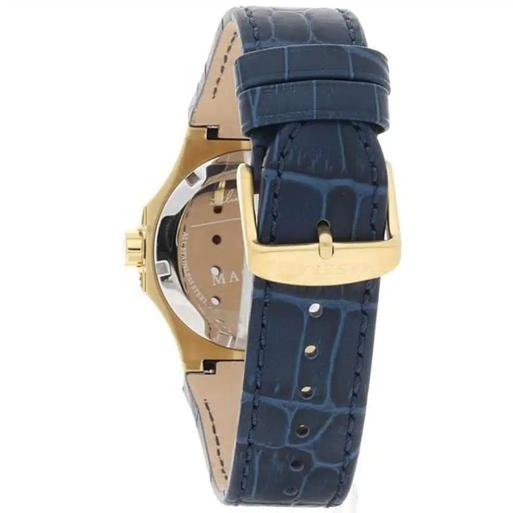 Maserati Potenza R8851108035 Men’s Watch – Blue Dial, Blue Genuine Leather Strap, 42mm, Quartz Movement, 100M Water Resistant