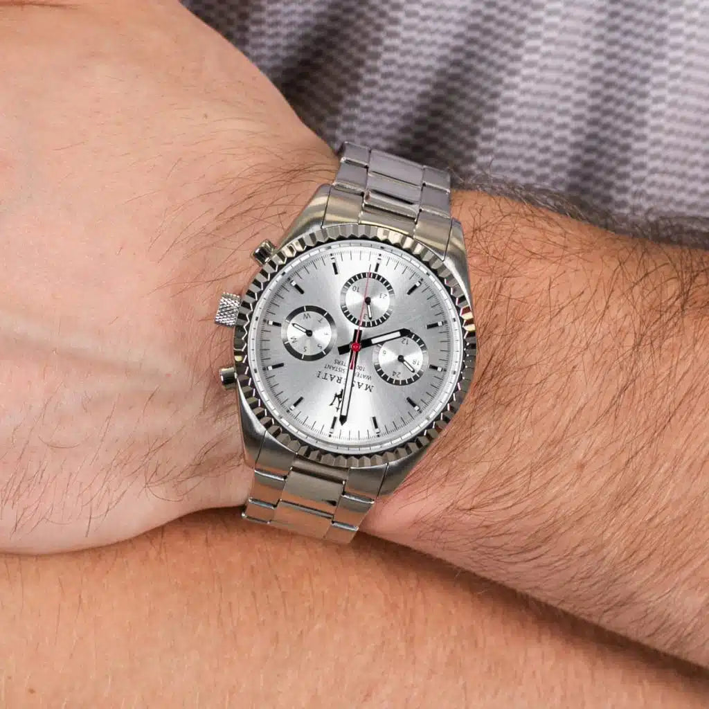 Maserati Maserati Competizione Men’s Watch R8853100018 – Silver Dial Stainless Steel