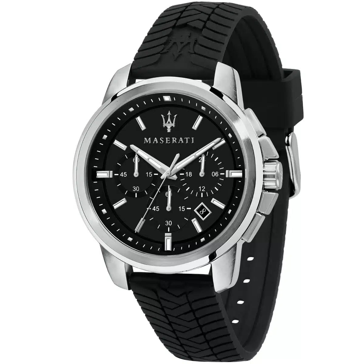 Maserati Maserati Successo Men’s Watch R8871621014 – Black Dial with Rubber Strap