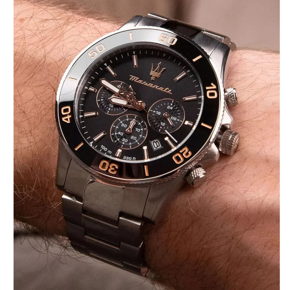 Maserati Competizione Men's Watch R8873600003 - Silver & Black