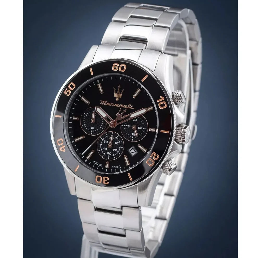 Maserati Competizione Men's Watch R8873600003 - Silver & Black
