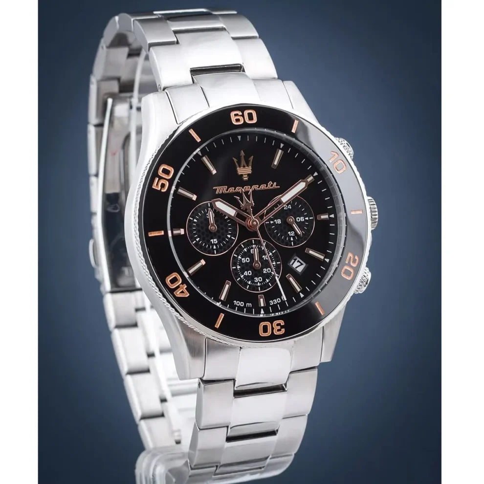 Maserati Competizione Men's Watch R8873600003 - Silver & Black