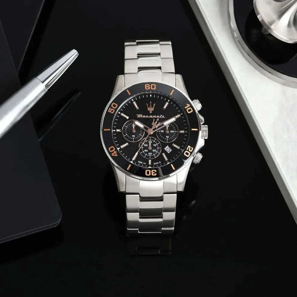 Maserati Competizione Men's Watch R8873600003 - Silver & Black