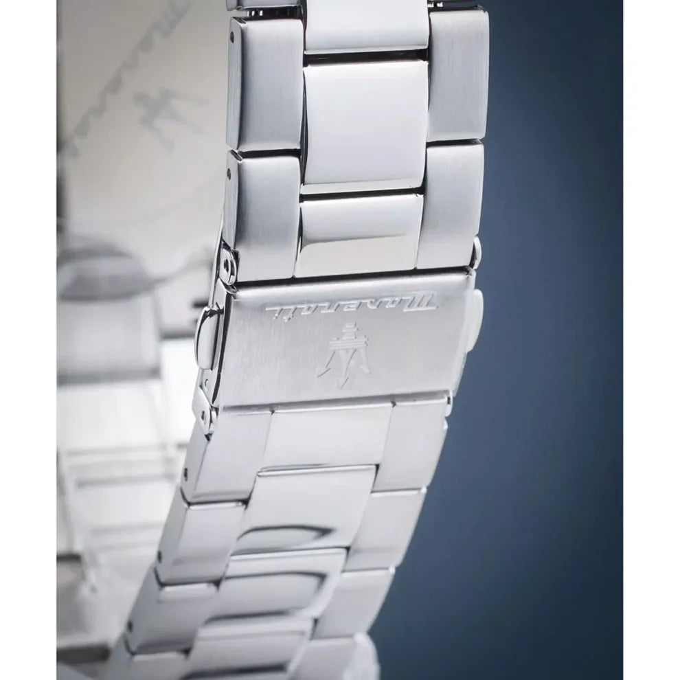 Maserati Competizione Men's Watch R8873600008, Silver Stainless Steel with Green Bezel