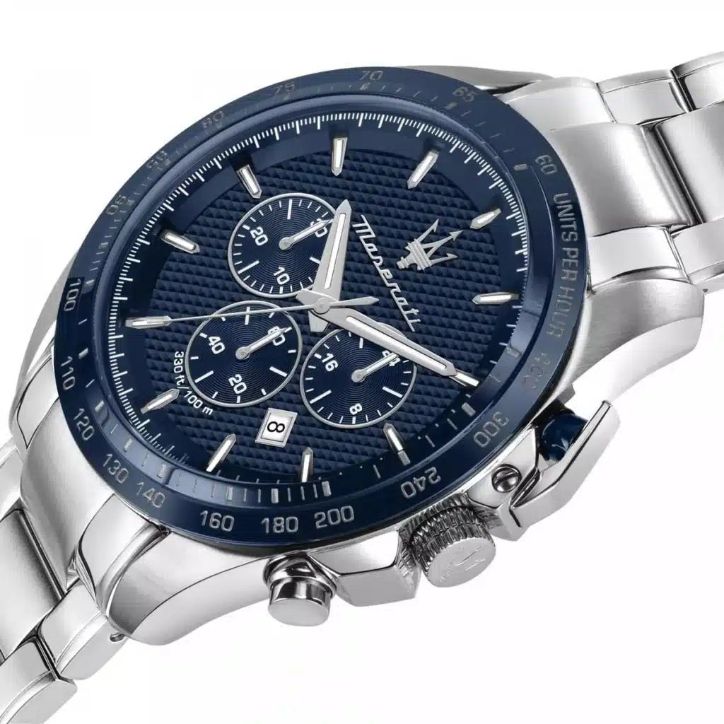 Maserati Maserati Traguardo Men’s Watch R8873612043 – Blue Dial Stainless Steel Chronograph