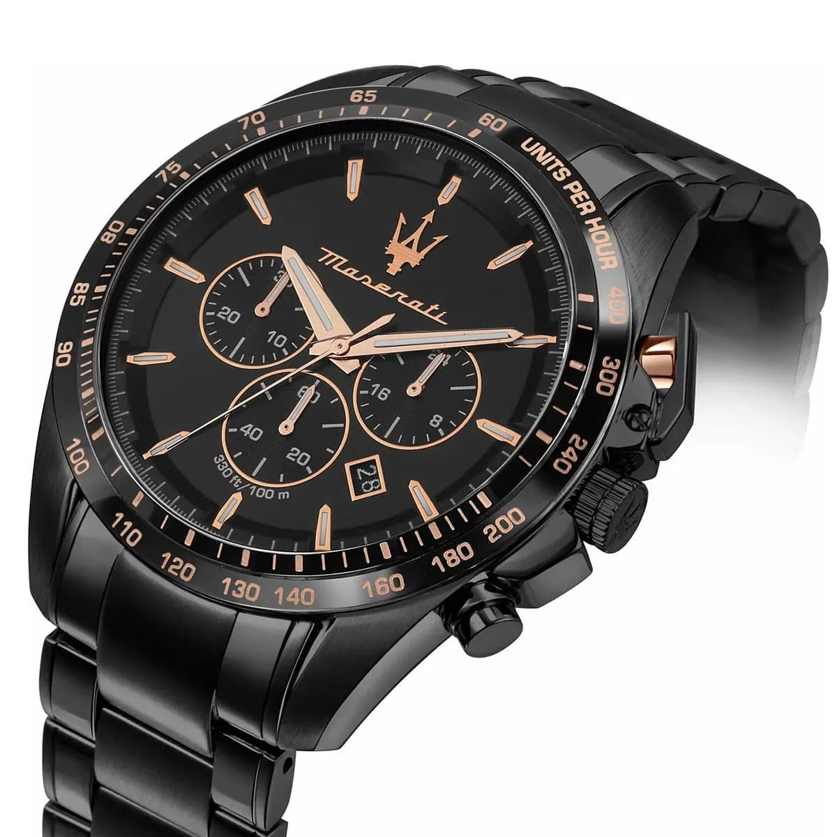 Maserati Traguardo Men’s Watch R8873612048 – Black Dial & Stainless Steel Bracelet, 45mm Quartz Chronograph Style