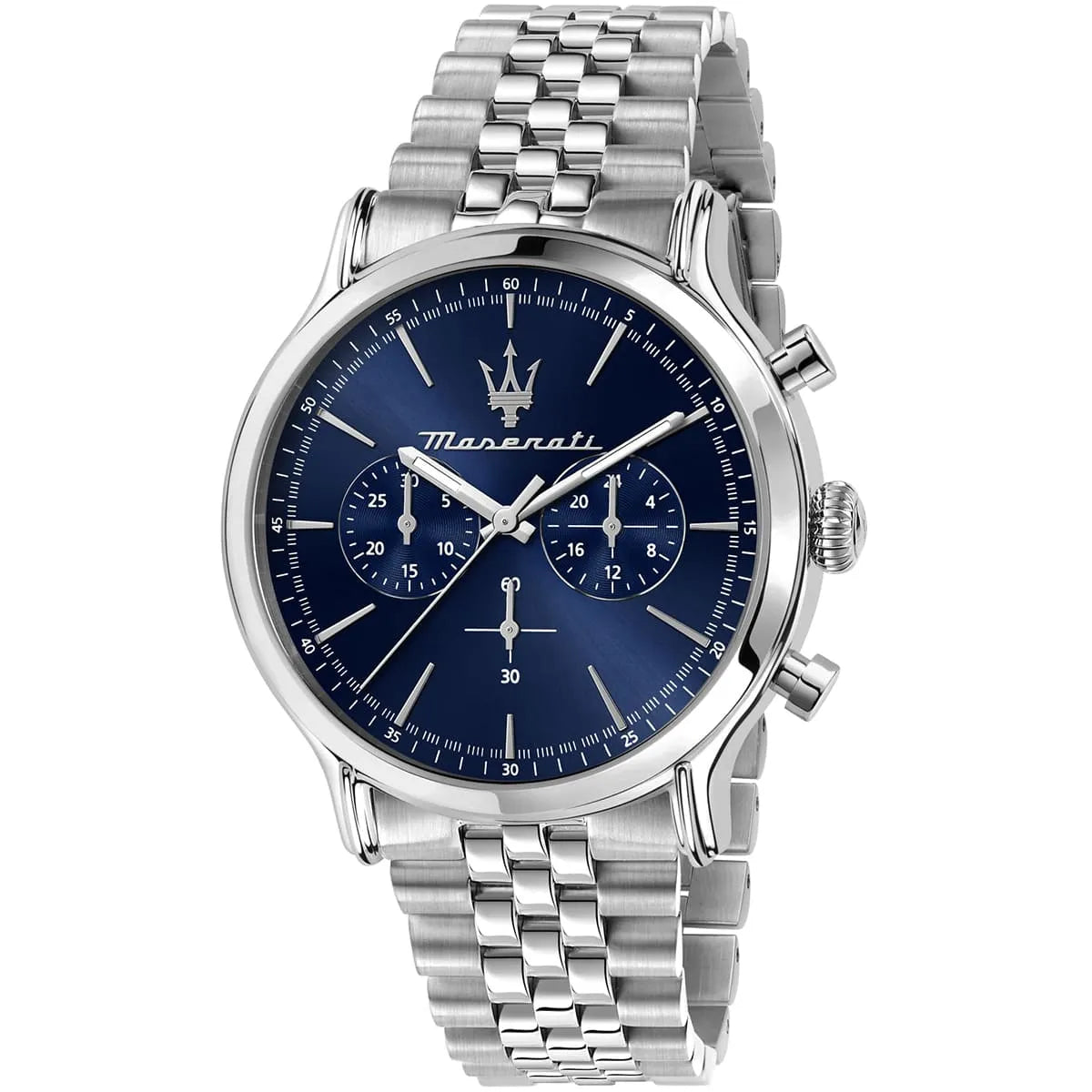 Maserati R8873618024 Men’s Watch – Epoca Blue Dial Stainless Steel Silver Watch
