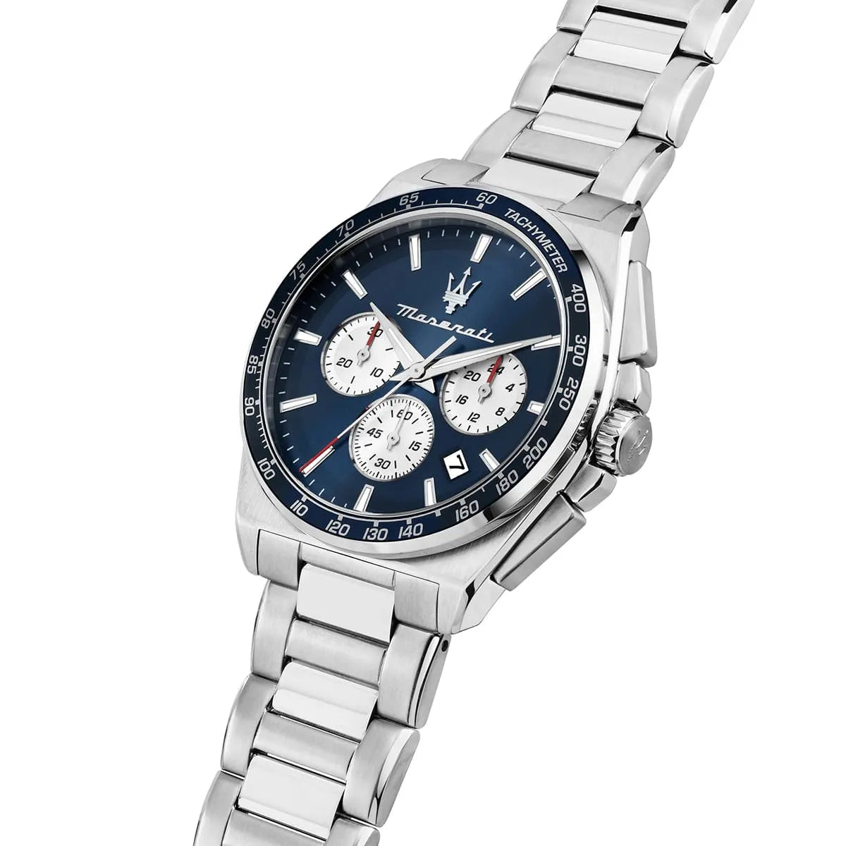 Maserati R8873652005 Velocita Watch – Blue Dial, Silver Stainless Steel Strap, 100M Water Resistant (43mm)