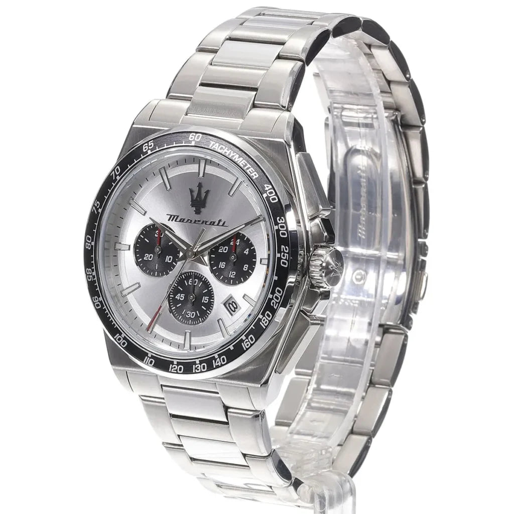Maserati R8873652006 Velocita Watch – Silver Dial, Full Stainless Steel Bracelet, 100M Water Resistant (43mm)