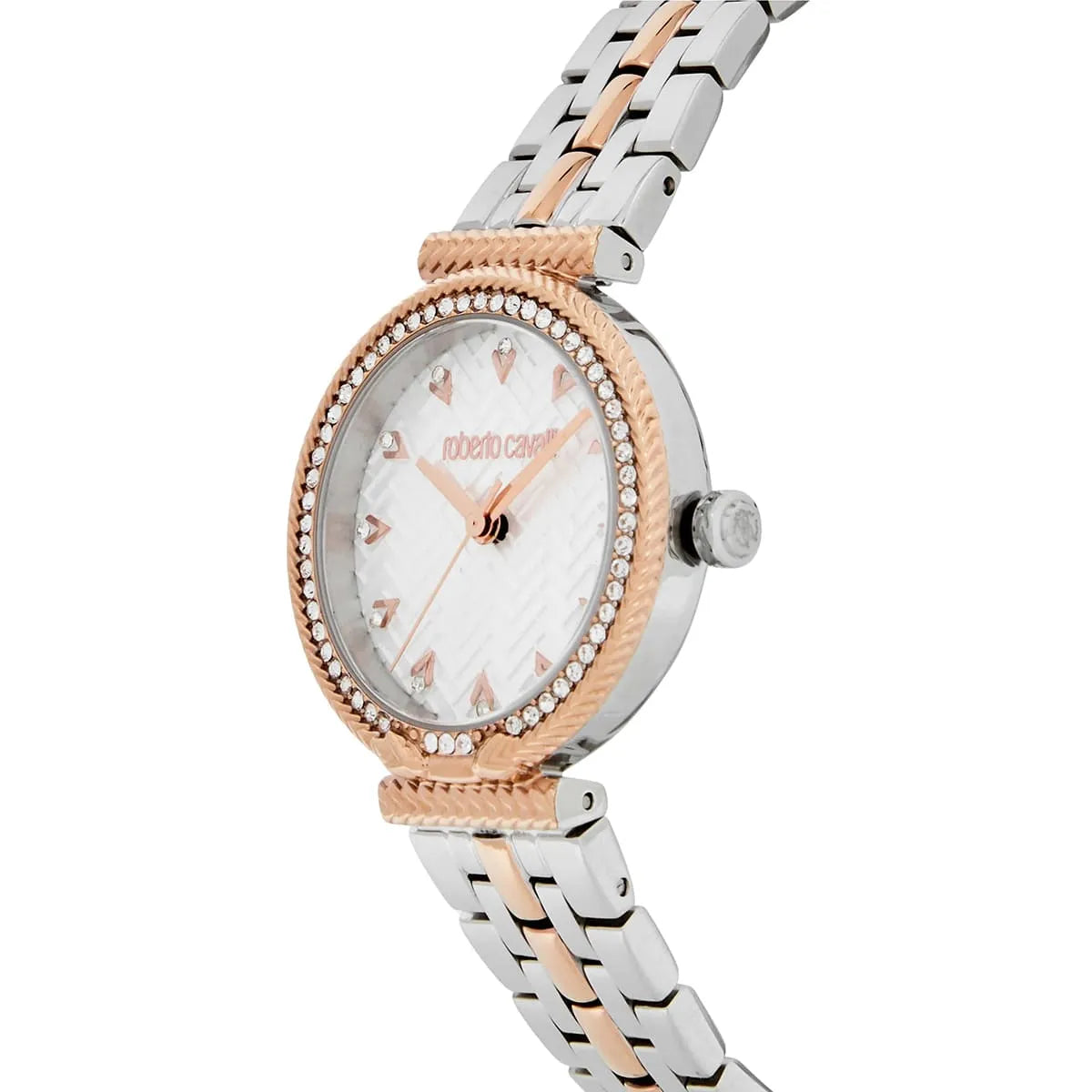 Roberto Cavalli Women's Watch RC5L078M0075 – Silver Dial with Two-Tone Stainless Steel Bracelet