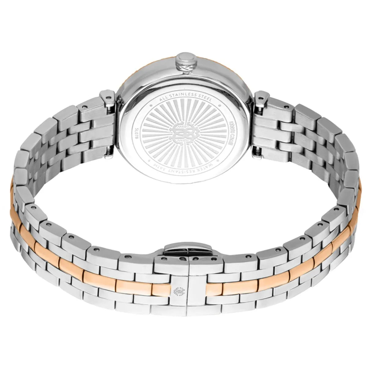 Roberto Cavalli Women's Watch RC5L078M0075 – Silver Dial with Two-Tone Stainless Steel Bracelet