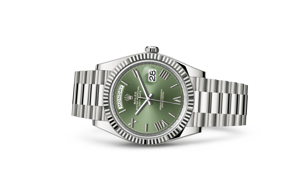 Rolex Day-Date Watch For Men - Olive Green Dial