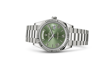 Rolex Day-Date Watch For Men - Olive Green Dial