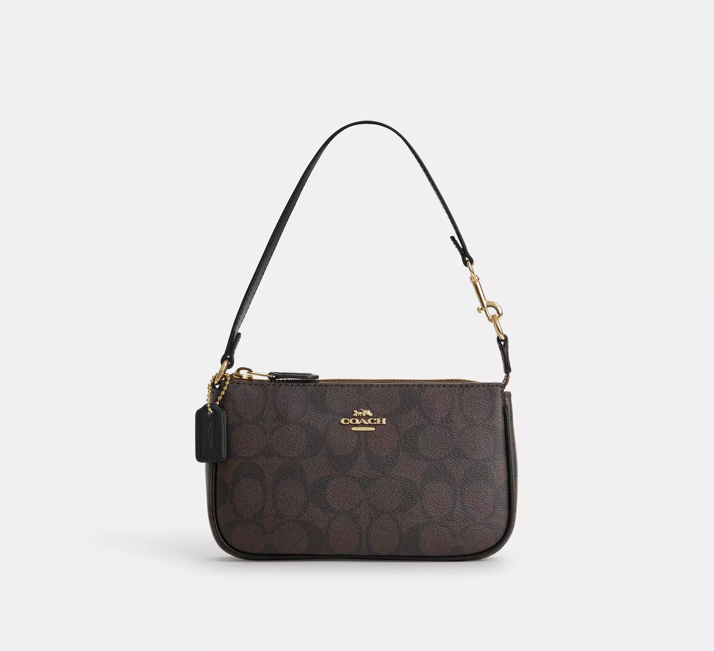 COACH Signature Canvas Flap Crossbody - Brown & Black #9